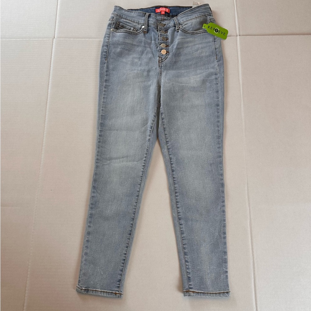 New All Worthy Hunter McGrady Skinny Ankle Button Fly Denim Jeans Size 8 Petite